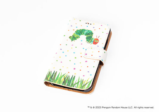 【エリック・カール】手帳型スマホケース・はらぺこあおむし_名入れ有