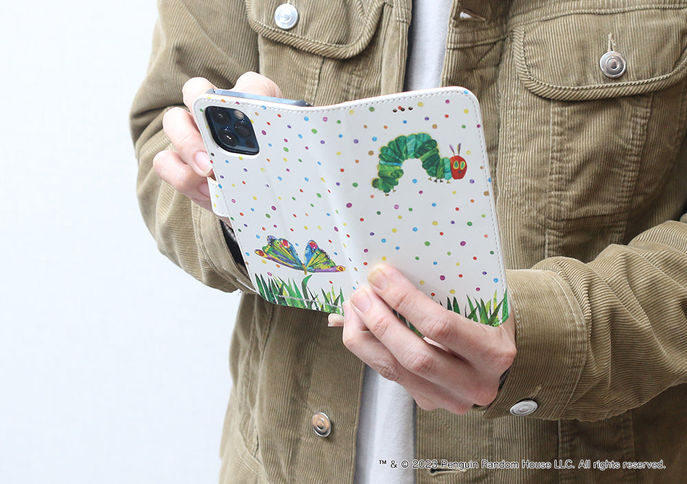 【エリック・カール】手帳型スマホケース・みずたまもよう