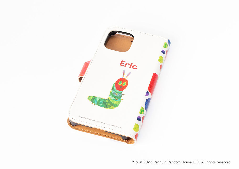 【エリック・カール】手帳型スマホケース・みずたまもよう_名入れ有