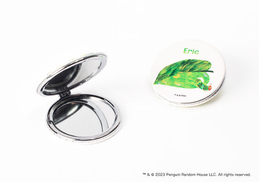【エリック・カール】コンパクトミラー・あなからあおむし_名入れ有