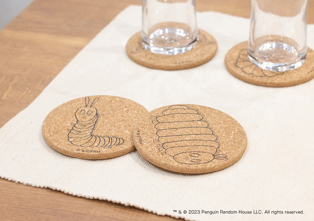 【エリック・カール】コルクコースター・ふとっちょあおむし