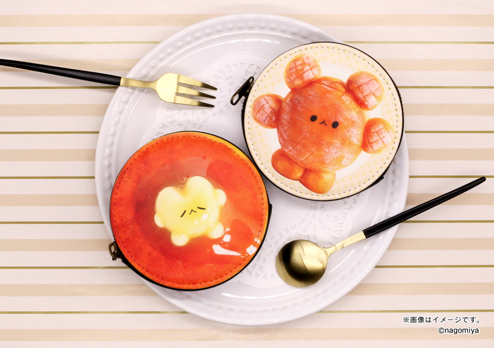 【なごみ屋の世界】ミニウォレットポーチ・「うさぎのドーナツ」ふんわりカスタード