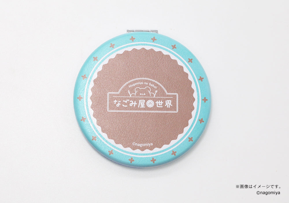 【なごみ屋の世界】コンパクトミラー・「クリームみみのプリンちゃん」チョコミントプリン