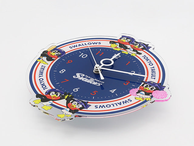 【東京ヤクルトスワローズ】アクリル壁掛時計・つば九郎&つばみ