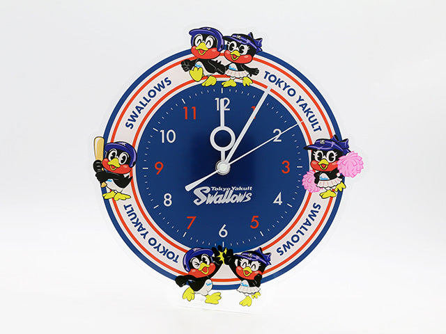 【東京ヤクルトスワローズ】アクリル壁掛時計・つば九郎&つばみ