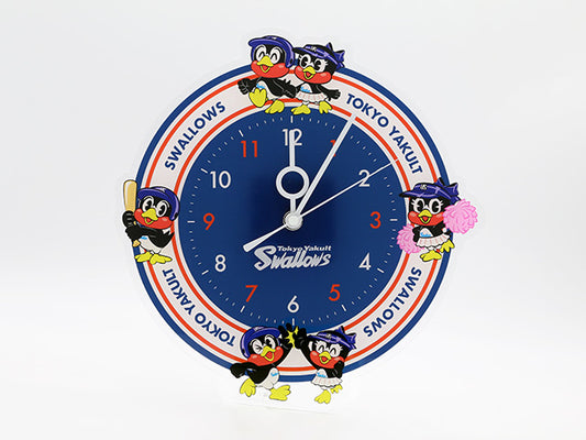 【東京ヤクルトスワローズ】アクリル壁掛時計・つば九郎&つばみ