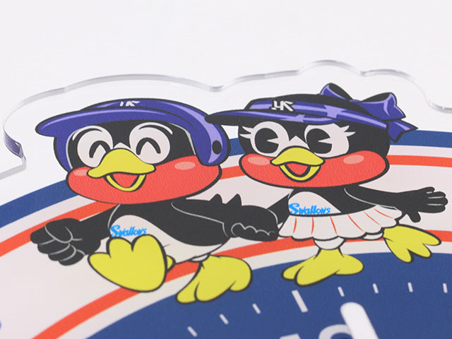 【東京ヤクルトスワローズ】アクリル壁掛時計・つば九郎&つばみ