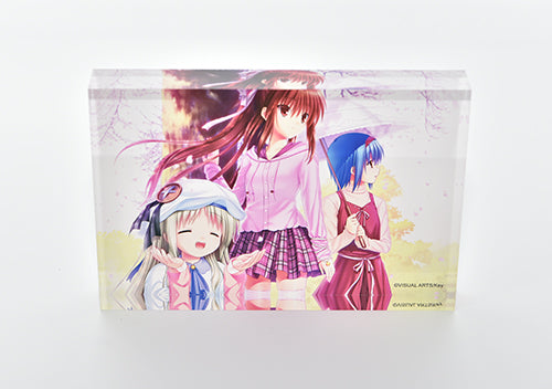 【ビジュアルアーツ】アクリルブロック・リトルバスターズ！・クド、鈴、美魚。桜の季節