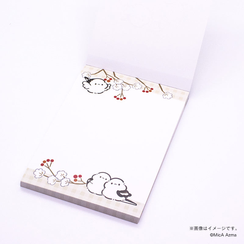 【吾妻まいか・シマエナガ】メモパッド　綿の花