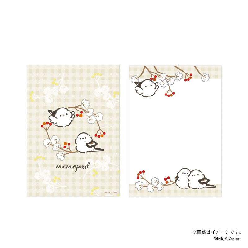 【吾妻まいか・シマエナガ】メモパッド　綿の花
